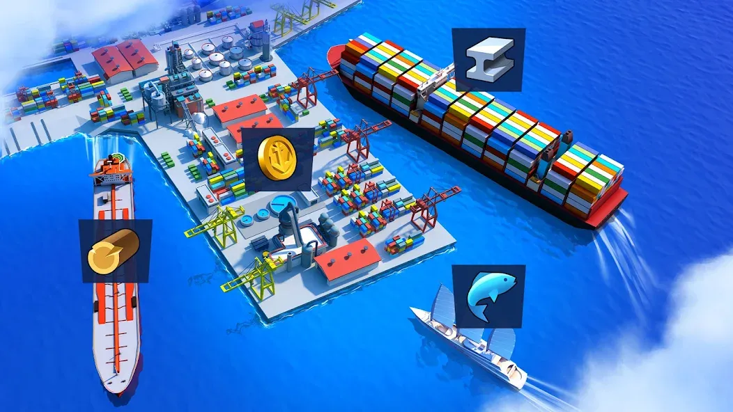 Sea Port: Cargo Boat Tycoon (Си Порт)  [МОД Бесконечные деньги] Screenshot 5