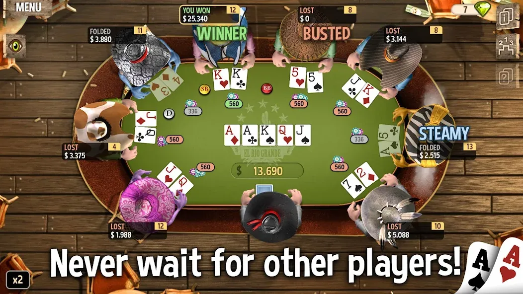 Governor of Poker 2 - Offline  [МОД Бесконечные монеты] Screenshot 2