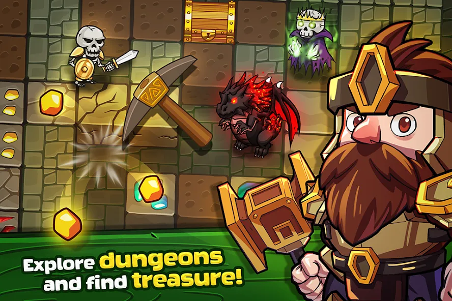 Mine Quest: Battle Dungeon RPG (Майн Квест)  [МОД Меню] Screenshot 1