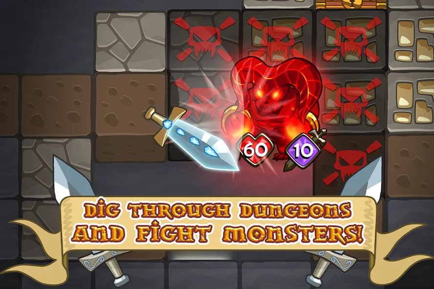 Mine Quest: Battle Dungeon RPG (Майн Квест)  [МОД Меню] Screenshot 3