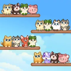 Скачать взломанную Cat Sort Puzzle: Cute Pet Game  [МОД Mega Pack] - полная версия apk на Андроид