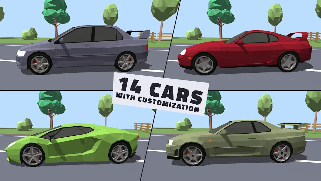 Polygon Drift: Traffic Racing (Полигон Дрифт)  [МОД Mega Pack] Screenshot 2