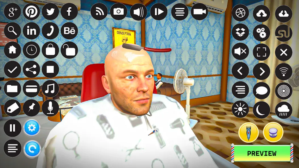 Barber Shop Hair Cut Sim Games (Барбершоп игры на подстригание волос)  [МОД Menu] Screenshot 1