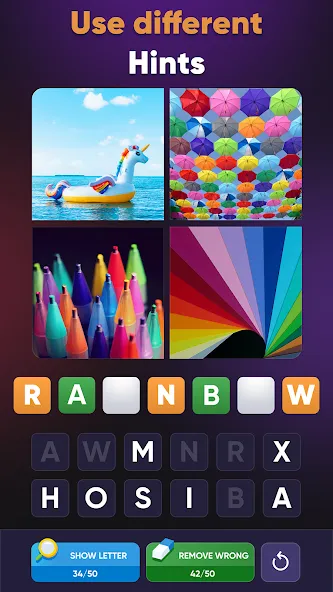 4 Pics 1 Word: Guessing Games  [МОД Unlimited Money] Screenshot 2