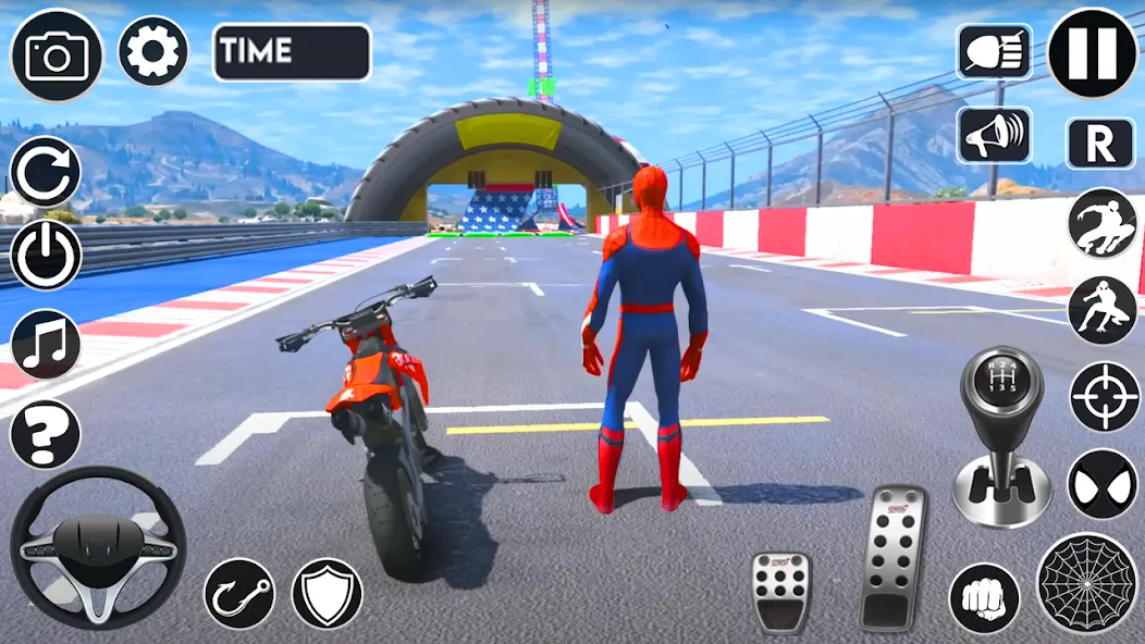 Superhero Tricky Bike Stunt (упергерой Трики Байк Стант)  [МОД Много денег] Screenshot 1