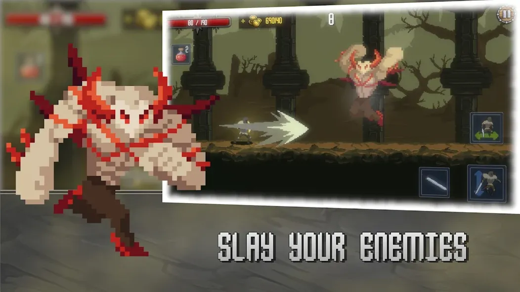 Deathblaze Action Platformer (Смертельное пламя Экшен Платформер)  [МОД Все открыто] Screenshot 3