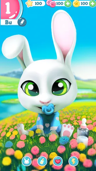 Bu Bunny - Cute pet care game  [МОД Много монет] Screenshot 1