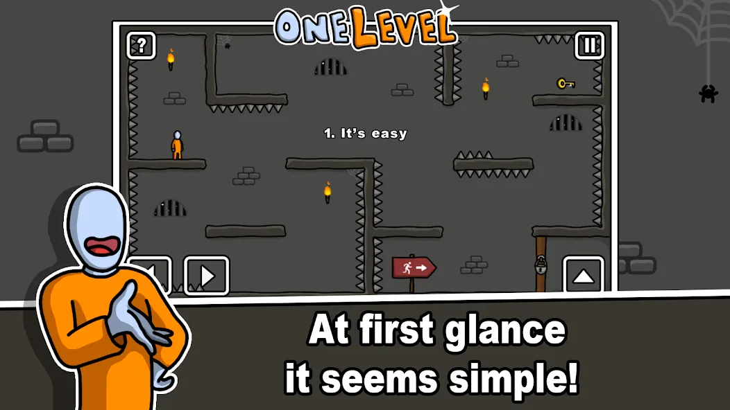 One Level: Stickman Jailbreak (Уан Левел)  [МОД Бесконечные деньги] Screenshot 1