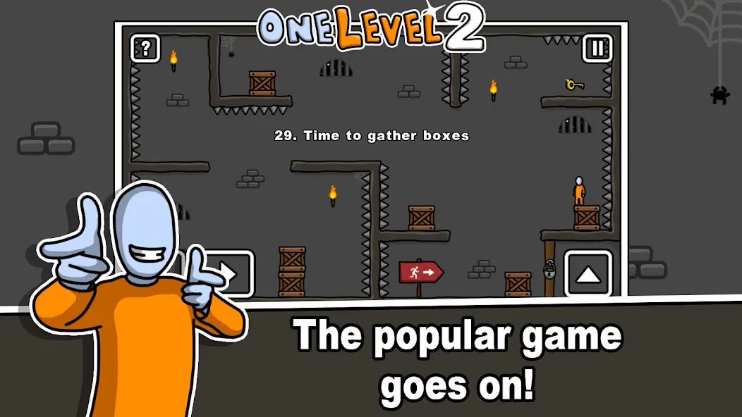 One Level 2 Stickman Jailbreak (Уан Левел 2)  [МОД Много монет] Screenshot 1