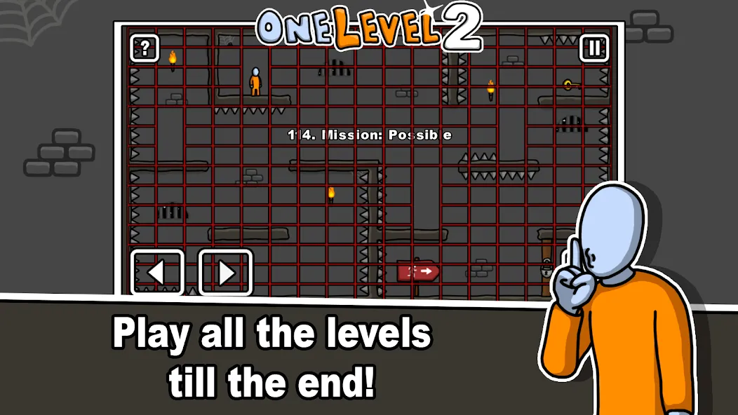 One Level 2 Stickman Jailbreak (Уан Левел 2)  [МОД Много монет] Screenshot 4