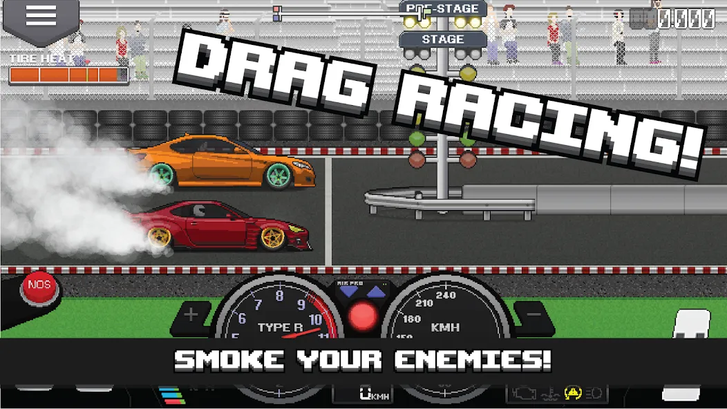 Pixel Car Racer (Пиксельный гоночный автомобиль)  [МОД Бесконечные деньги] Screenshot 1