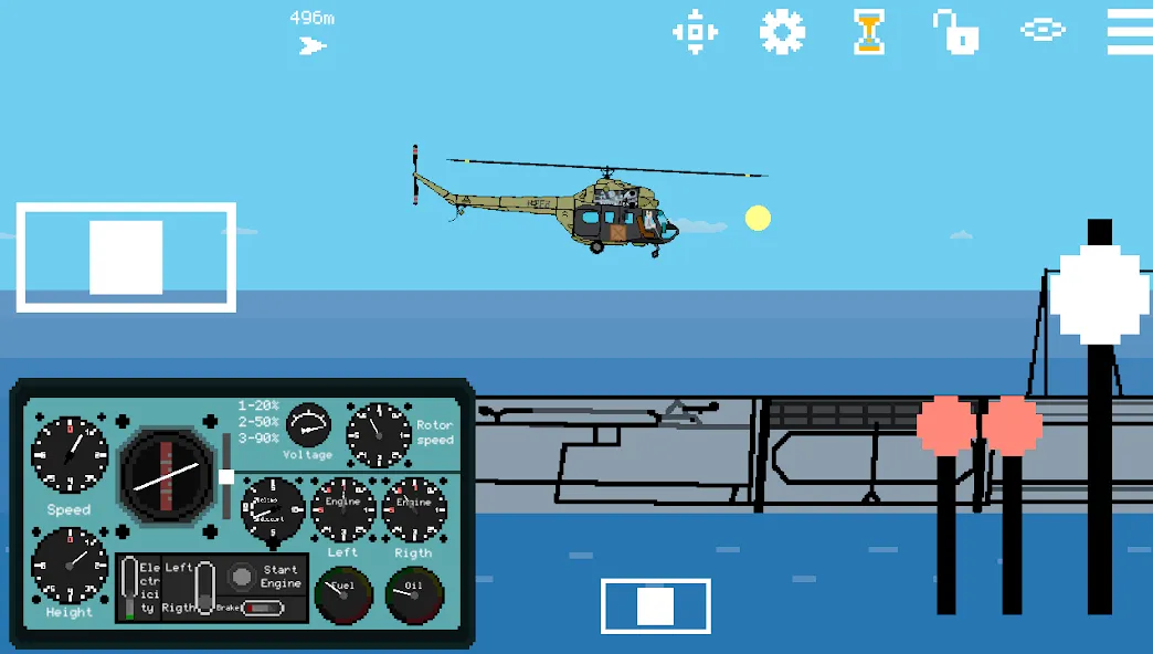 Pixel Helicopter Simulator (Пиксельный симулятор вертолета)  [МОД Бесконечные монеты] Screenshot 1