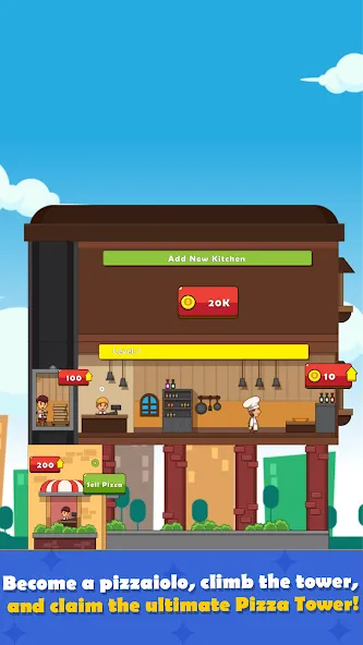 Pizza Tower: Idle Tycoon (Пицца Тауэр)  [МОД Бесконечные монеты] Screenshot 1