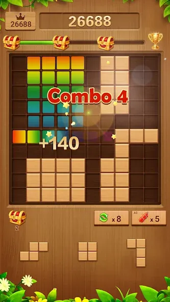 Wood Block Puzzle Addictive  [МОД Много монет] Screenshot 3