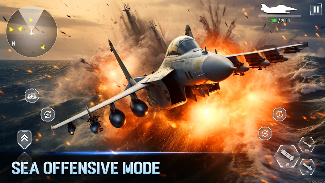 Aircraft Strike: Jet Fighter  [МОД Unlocked] Screenshot 2