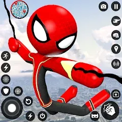 Взломанная Spider Stickman Rope Hero Game  [МОД Все открыто] - полная версия apk на Андроид