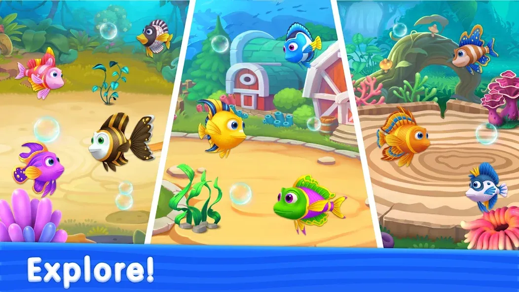Solitaire TriPeaks: Aquarium (Солитер ТриПикс)  [МОД Бесконечные монеты] Screenshot 3