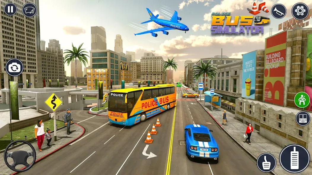 Police Bus Simulator Bus Games  [МОД Unlocked] Screenshot 4