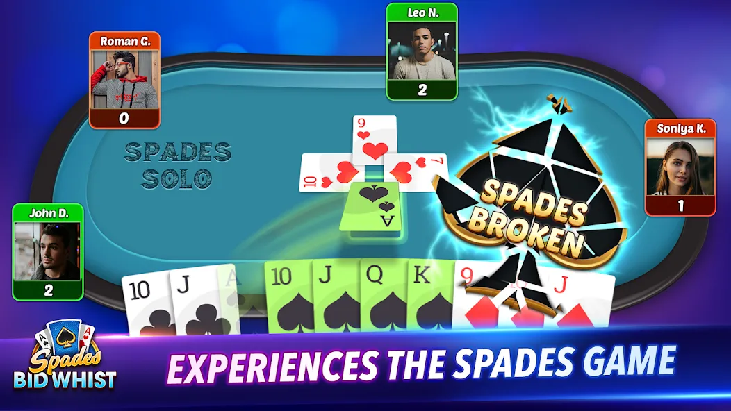 Spades: Bid Whist Classic Game (Бид Вист Классик)  [МОД Бесконечные монеты] Screenshot 3