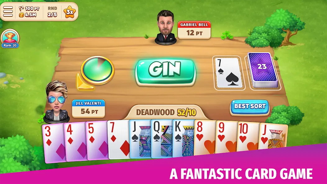 Gin Rummy Stars - Card Game (Джин Рамми Старс)  [МОД Unlimited Money] Screenshot 1