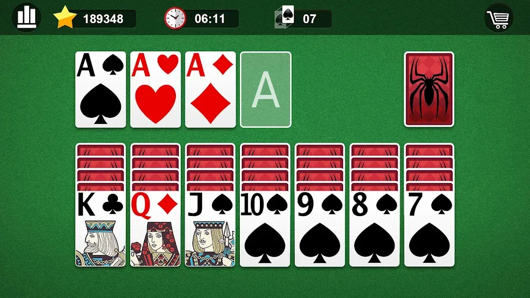 Spider Solitaire  [МОД Unlimited Money] Screenshot 4