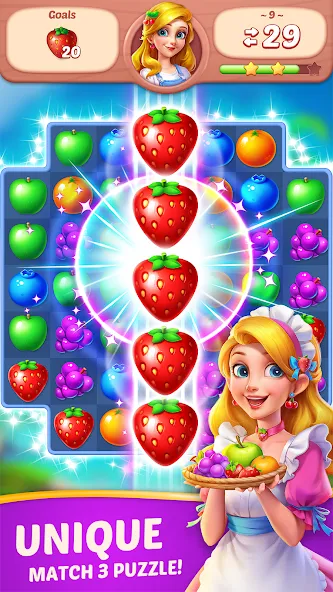 Fruit Diary - Match 3 Games  [МОД Unlocked] Screenshot 1