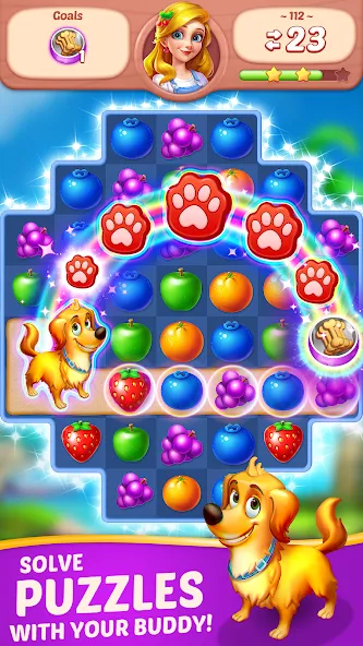 Fruit Diary - Match 3 Games  [МОД Unlocked] Screenshot 4