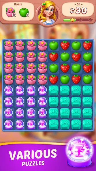 Fruit Diary - Match 3 Games  [МОД Unlocked] Screenshot 5