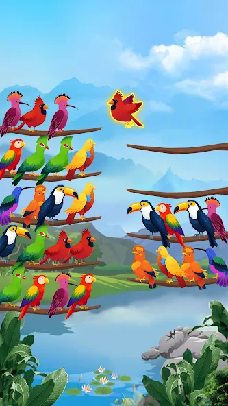 Bird Sort - Color Puzzle  [МОД Много денег] Screenshot 1