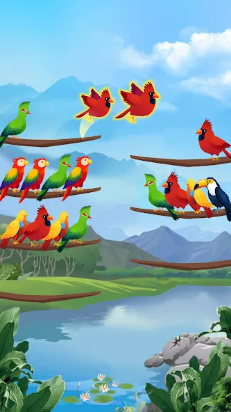 Bird Sort - Color Puzzle  [МОД Много денег] Screenshot 2