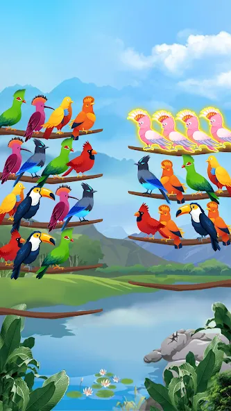 Bird Sort - Color Puzzle  [МОД Много денег] Screenshot 3