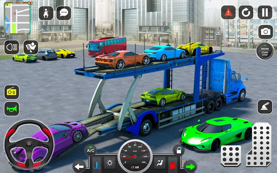 Trailer Truck Car Transport 3D  [МОД Menu] Screenshot 1