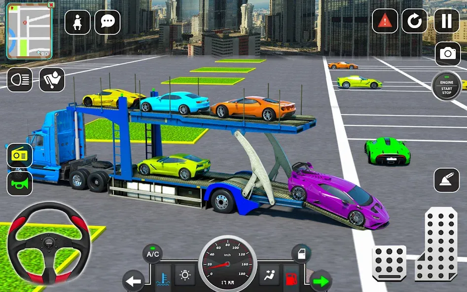 Trailer Truck Car Transport 3D  [МОД Menu] Screenshot 3