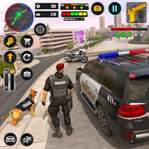 Police Car Chase Car Games  [МОД Много монет] Screenshot 1