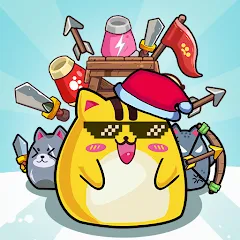 Взломанная CatnRobot Idle TD: Battle Cat (КэтТауэр Айдл ТД)  [МОД Все открыто] - стабильная версия apk на Андроид