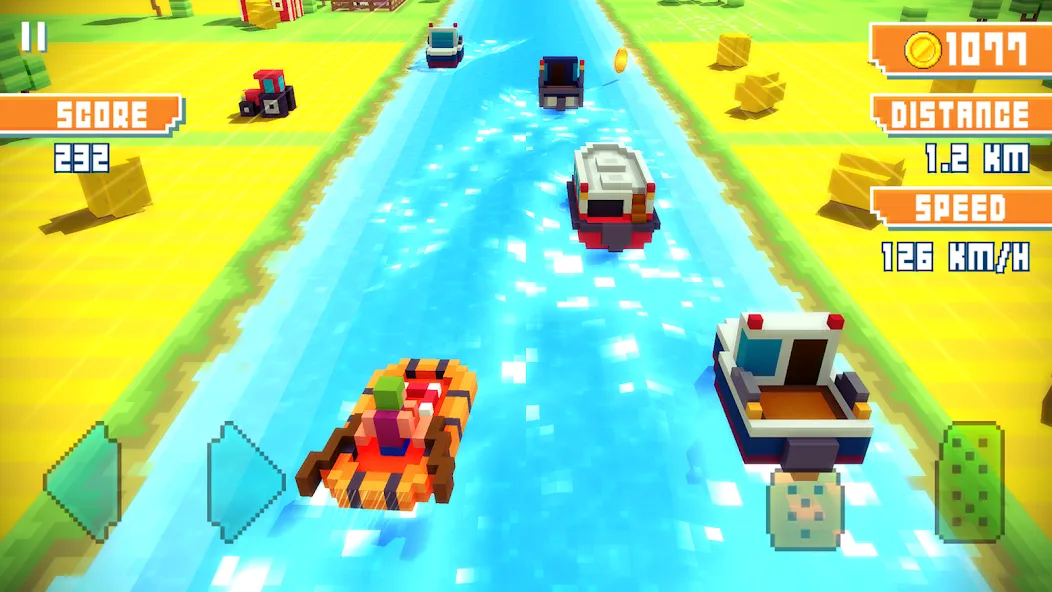 Blocky Highway: Traffic Racing (Блоки Хайвей)  [МОД Много денег] Screenshot 2