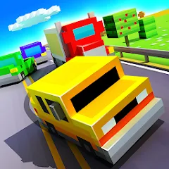 Взлом Blocky Highway: Traffic Racing (Блоки Хайвей)  [МОД Много денег] - стабильная версия apk на Андроид