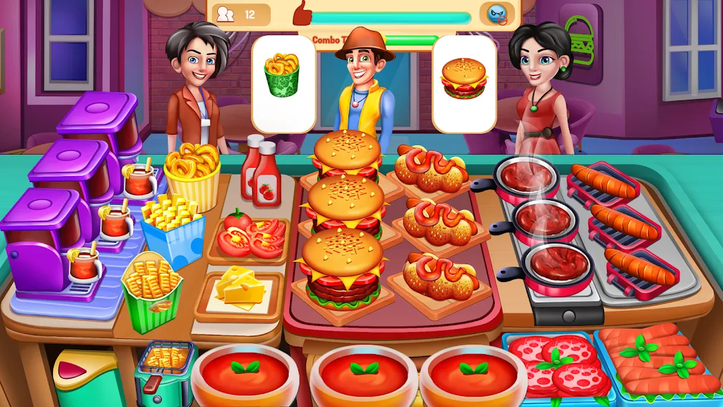 Cooking Food: Time Management  [МОД Все открыто] Screenshot 1