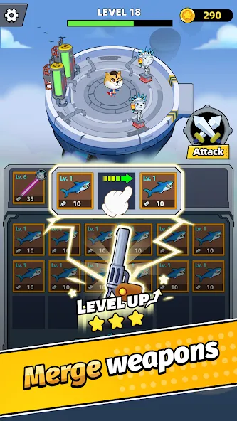 Merge Weapons：Air Island TD  [МОД Unlimited Money] Screenshot 2