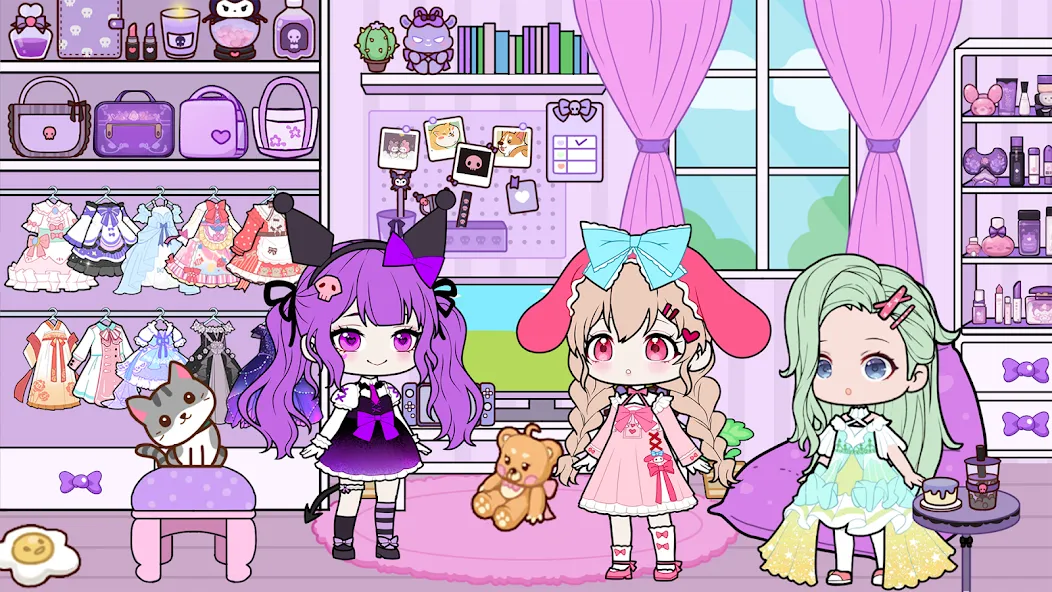 YOYO Doll School life Dress up (ЙОЙО Лайф ворлд)  [МОД Много денег] Screenshot 4