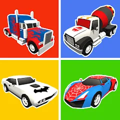 Скачать взломанную Superhero Car Merge Battle  [МОД Бесконечные деньги] - полная версия apk на Андроид