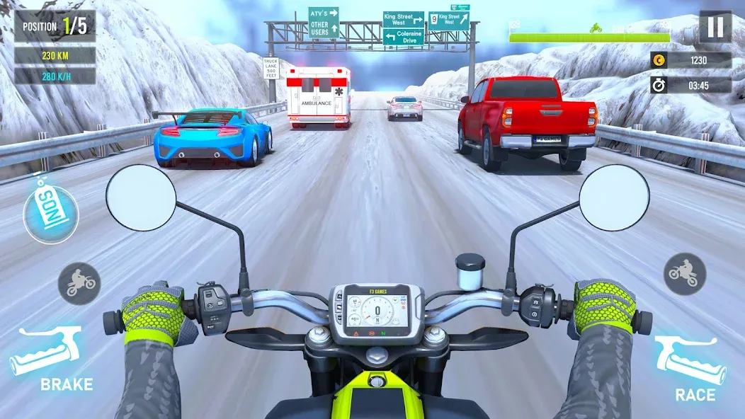 Moto Traffic Bike Race Game 3d (Мото Трафик Байк Рейс Гейм 3д)  [МОД Все открыто] Screenshot 3