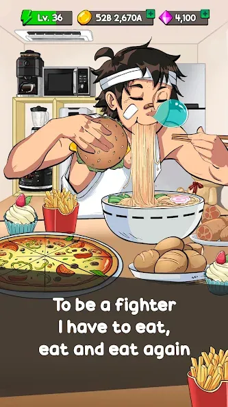 Food Fighter Clicker Games (Фуд Файтер Кликер)  [МОД Бесконечные монеты] Screenshot 1