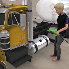 Взломанная Euro Truck Gas Station Games  [МОД Все открыто] - полная версия apk на Андроид