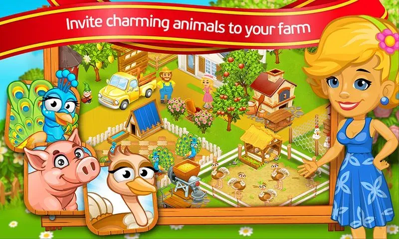 Farm Town: Cartoon Story  [МОД Unlocked] Screenshot 1