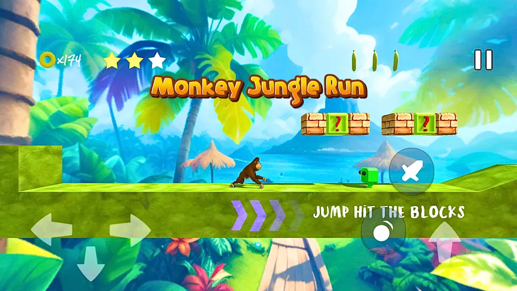 Monkey jungle run kong gorilla  [МОД Много монет] Screenshot 2