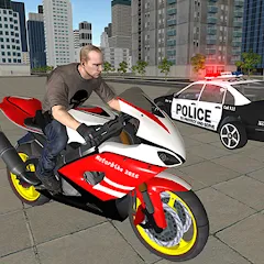 Скачать взломанную Bike Driving: Police Chase  [МОД Mega Pack] - последняя версия apk на Андроид