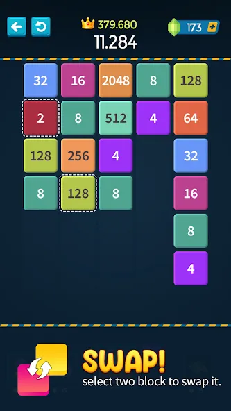 1M - Merge Number Block Puzzle  [МОД Бесконечные монеты] Screenshot 4