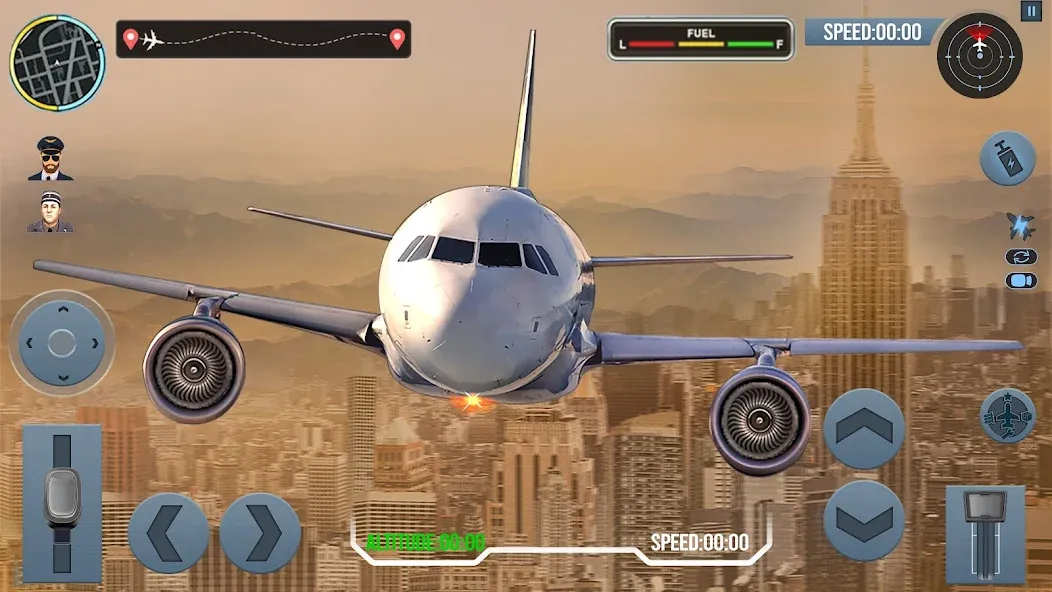 Airplane Simulator Plane Games  [МОД Бесконечные монеты] Screenshot 1