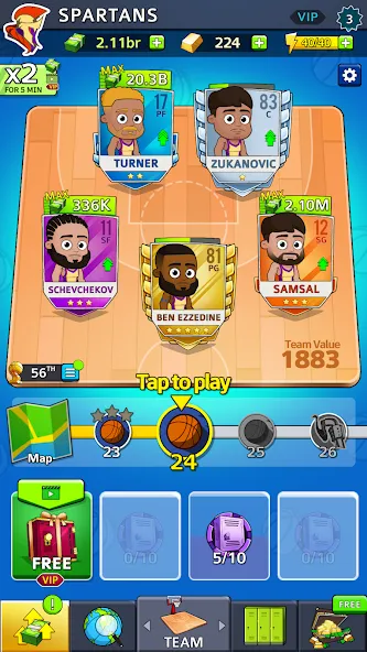 Idle Five Basketball tycoon (Айдл Файв Баскетбольный тайкун)  [МОД Menu] Screenshot 3